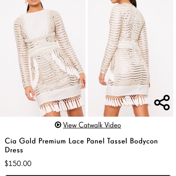 white and gold dress pretty little thing